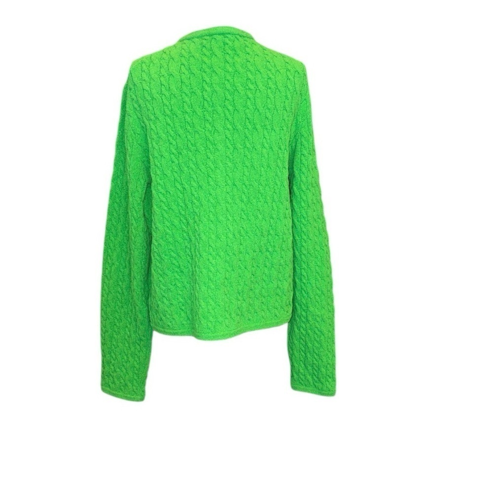J. Crew Kelly Green Cableknit Cardigan Sweater - Picture 3 of 4